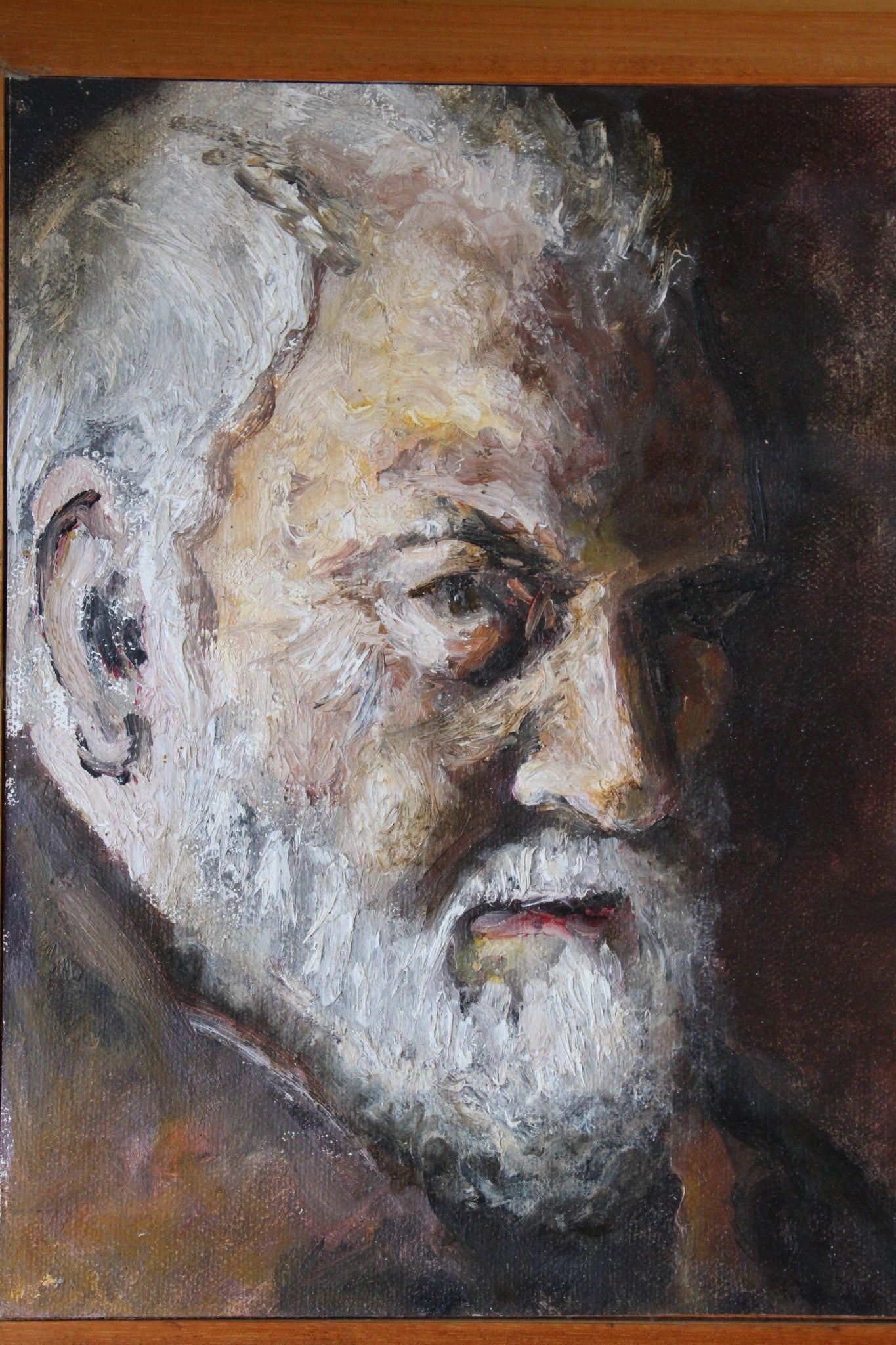 Oil On Board Portrait of Old Man Framed - Kernow Furniture