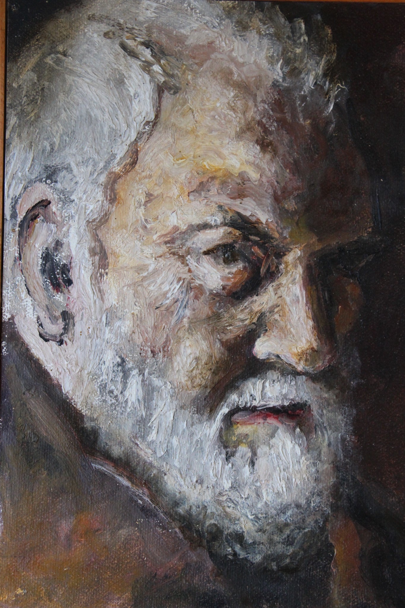 Oil On Board Portrait of Old Man Framed - Kernow Furniture