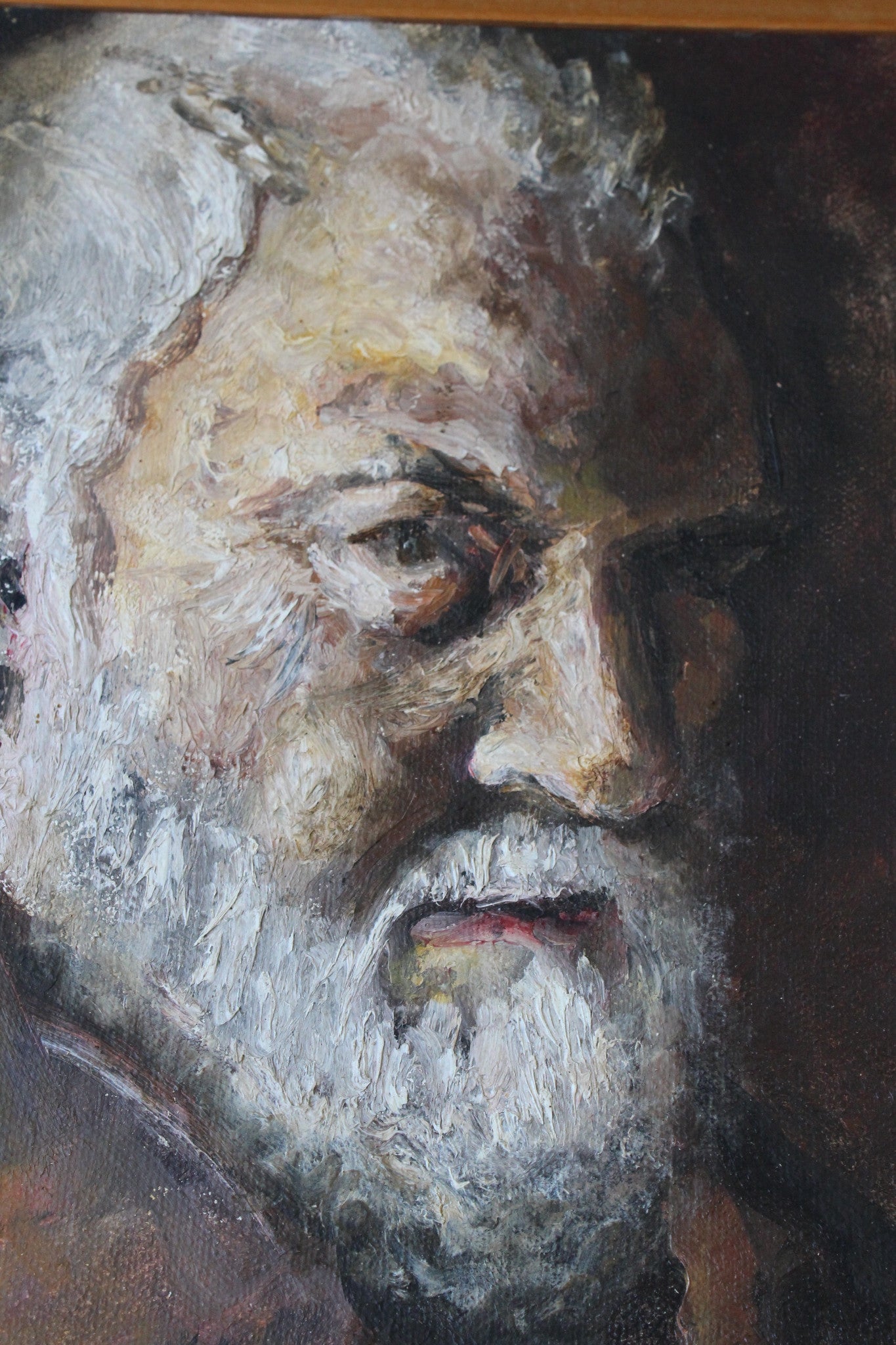 Oil On Board Portrait of Old Man Framed - Kernow Furniture