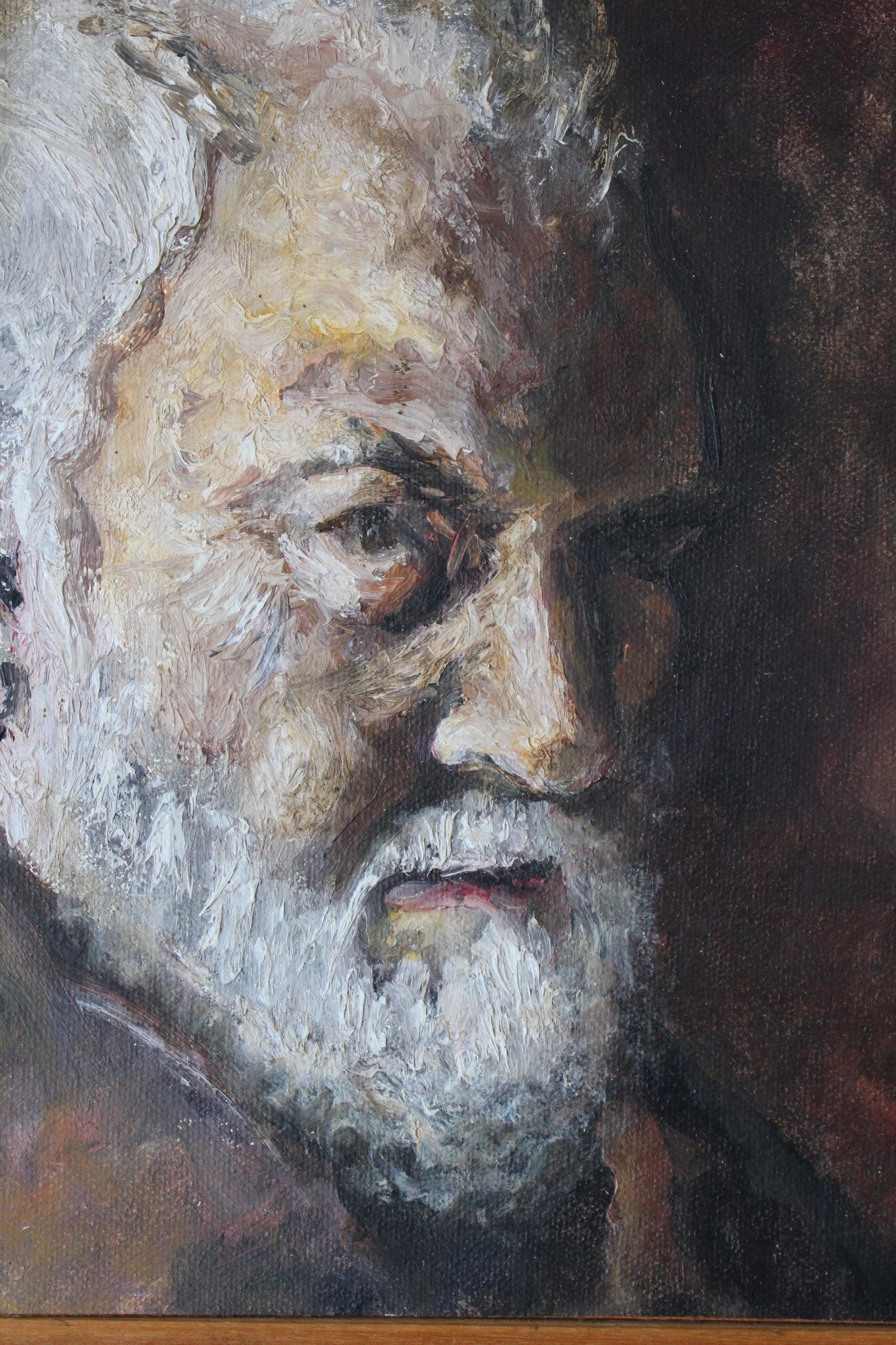 Oil On Board Portrait of Old Man Framed - Kernow Furniture