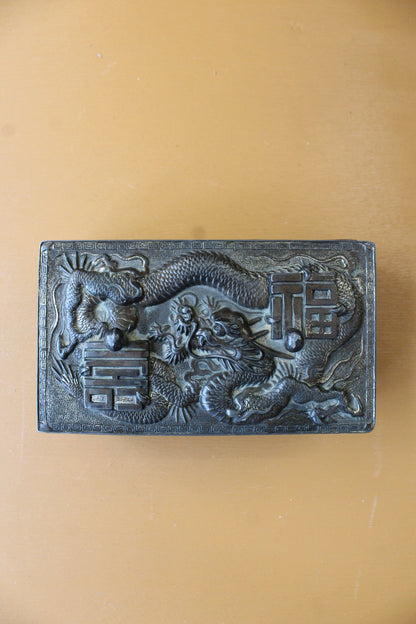 Chinese rectangular Spelter Box - Kernow Furniture