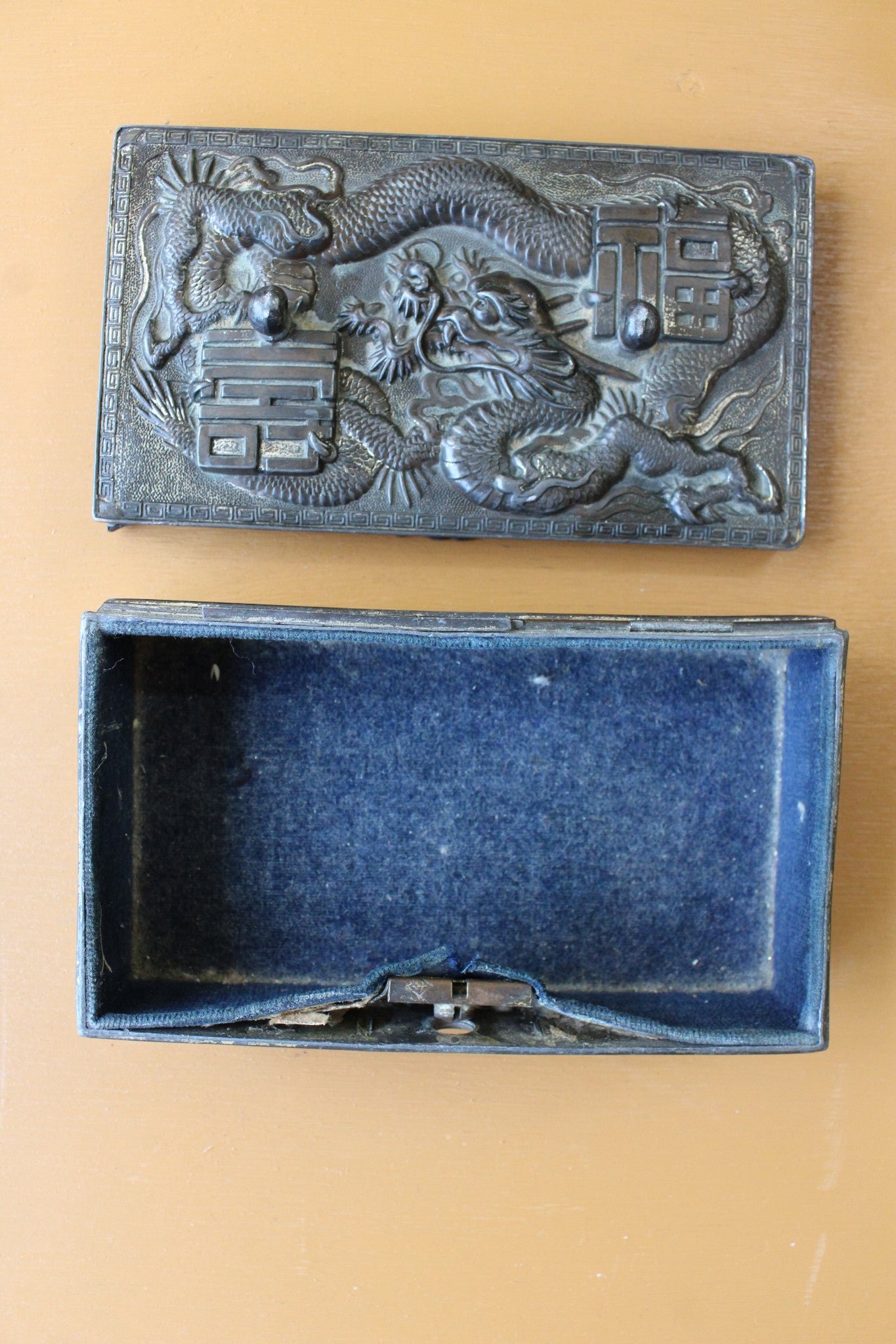 Chinese rectangular Spelter Box - Kernow Furniture