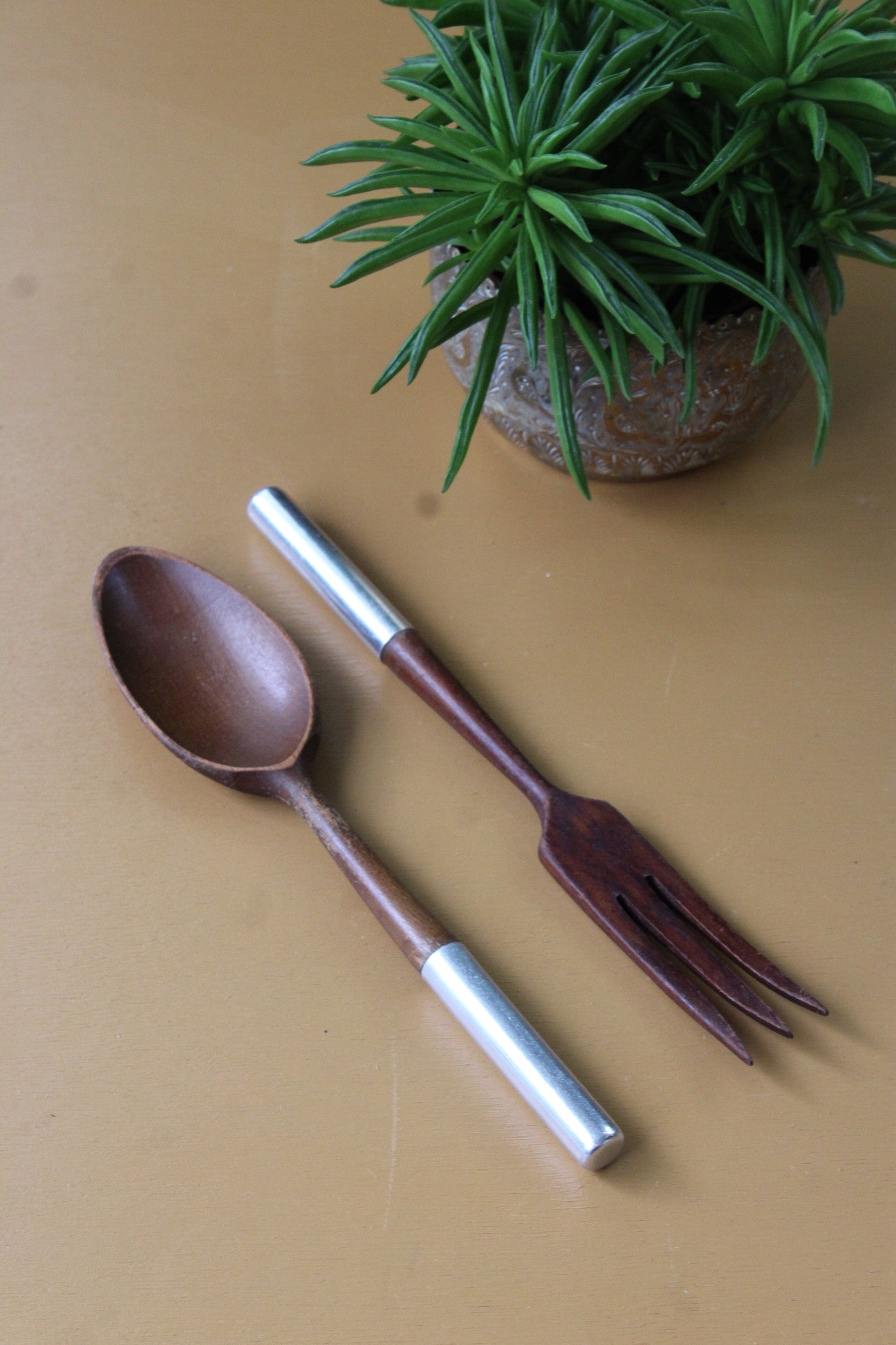 Contemporary Wooden Salad Servers - Kernow Furniture