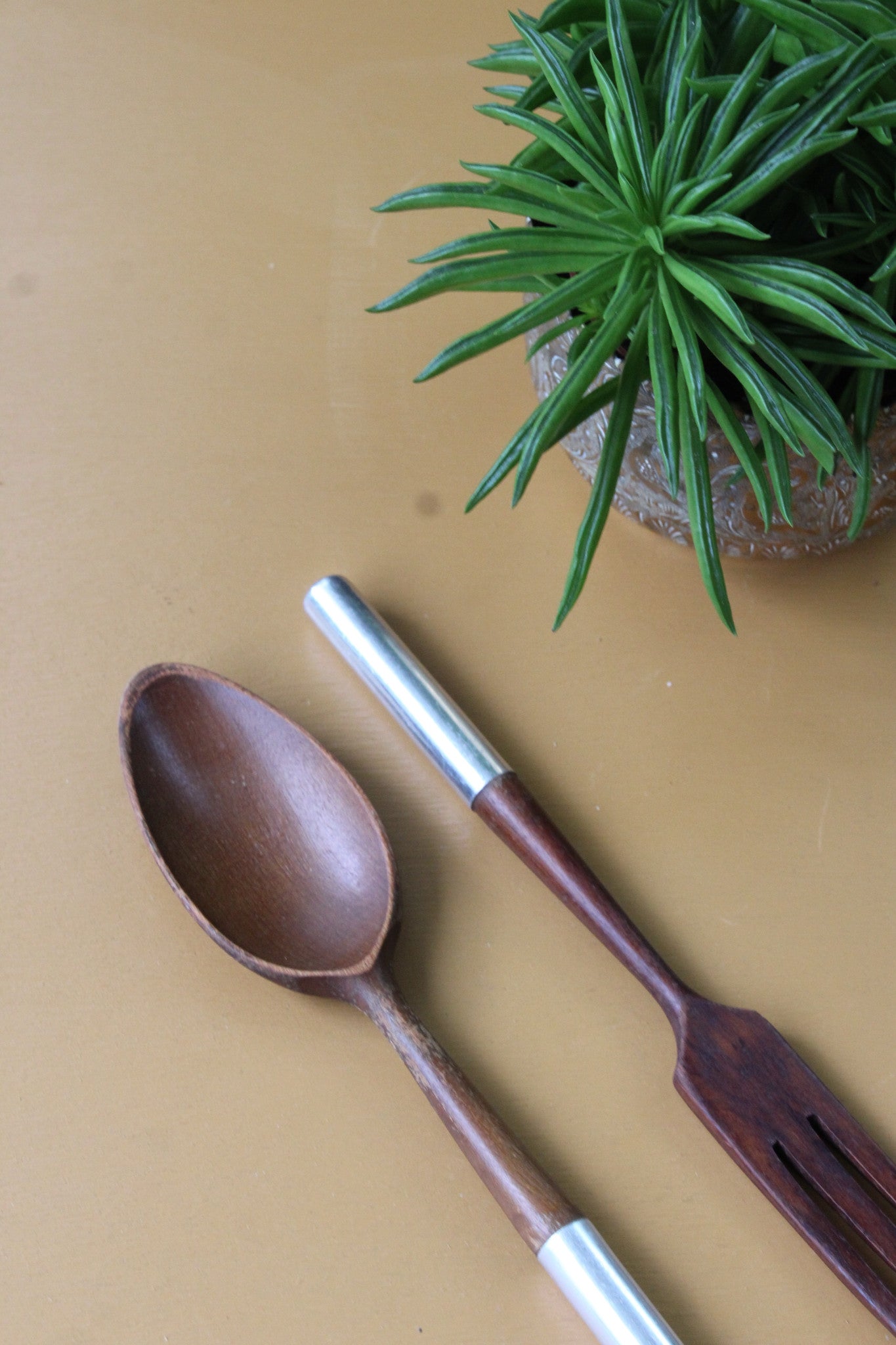 Contemporary Wooden Salad Servers - Kernow Furniture