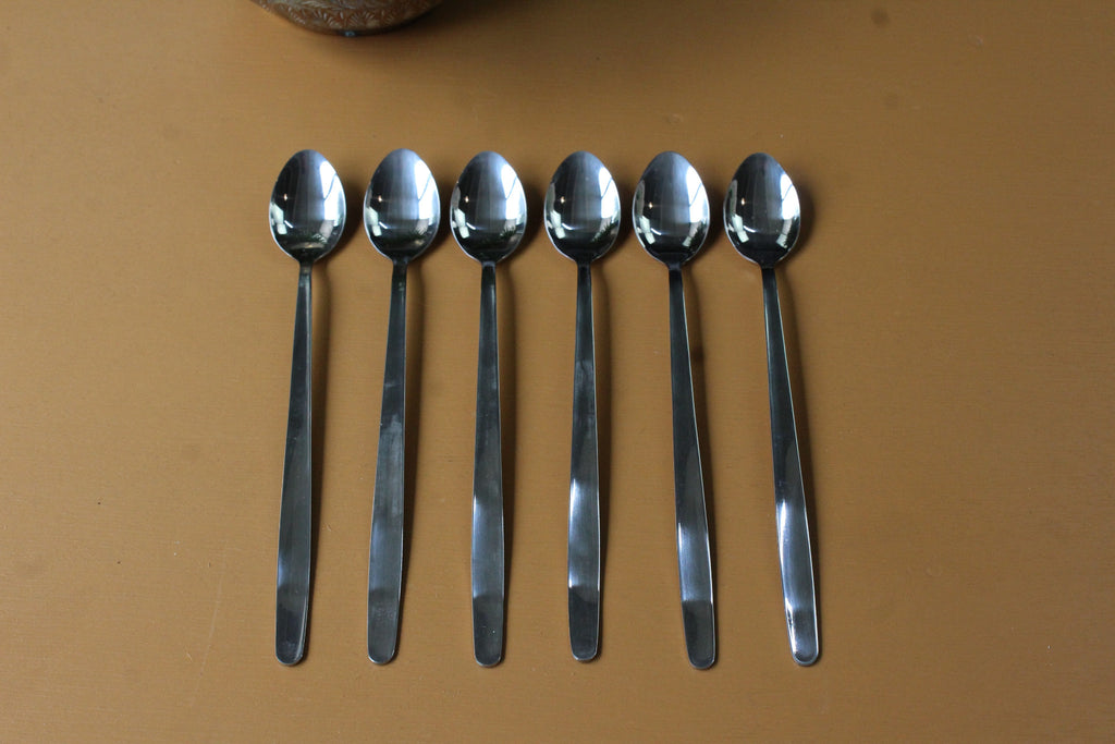 6 Stainless Sundae Spoons - Kernow Furniture