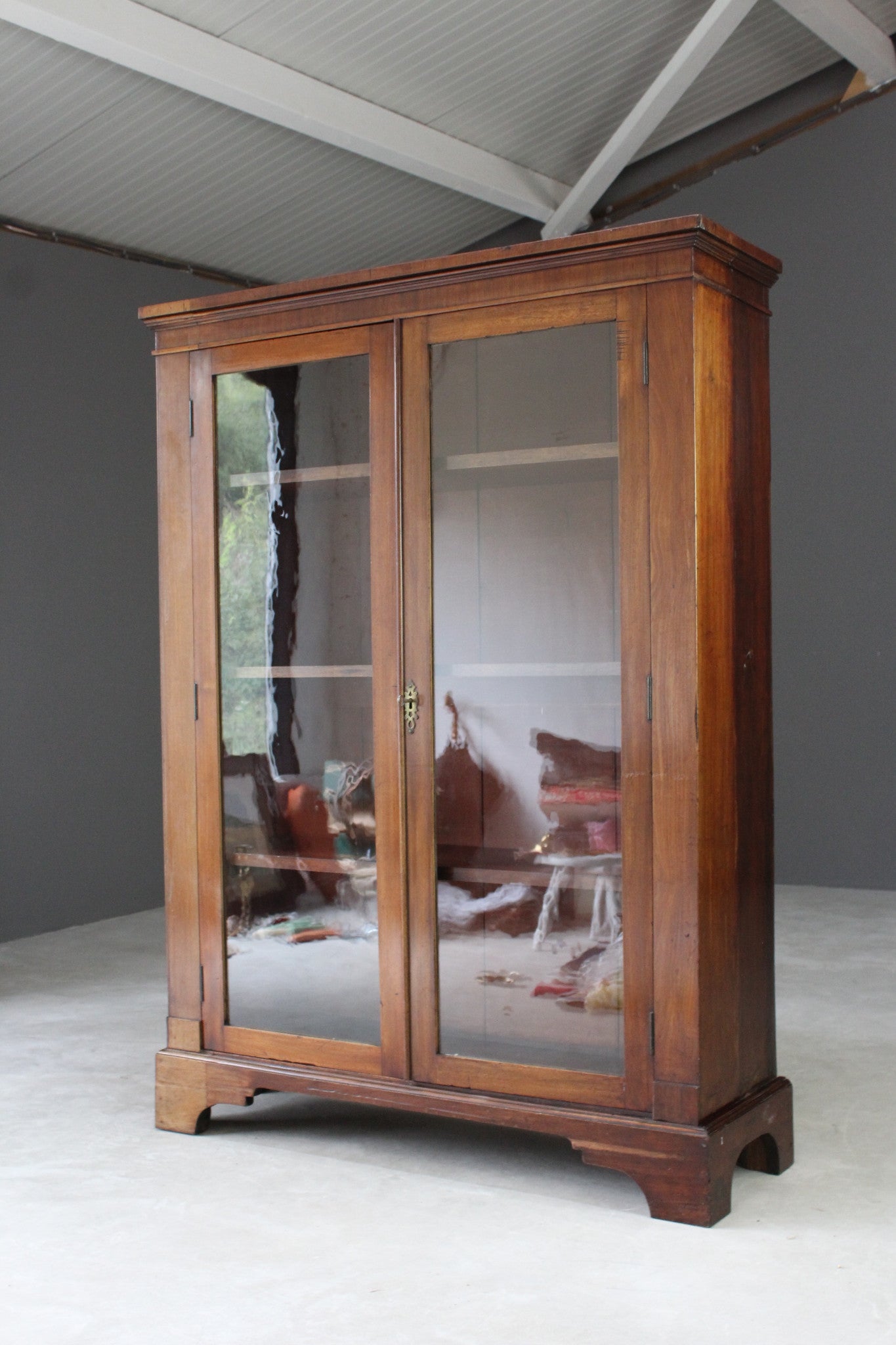 Mahogany Glazed Bookcase - Kernow Furniture