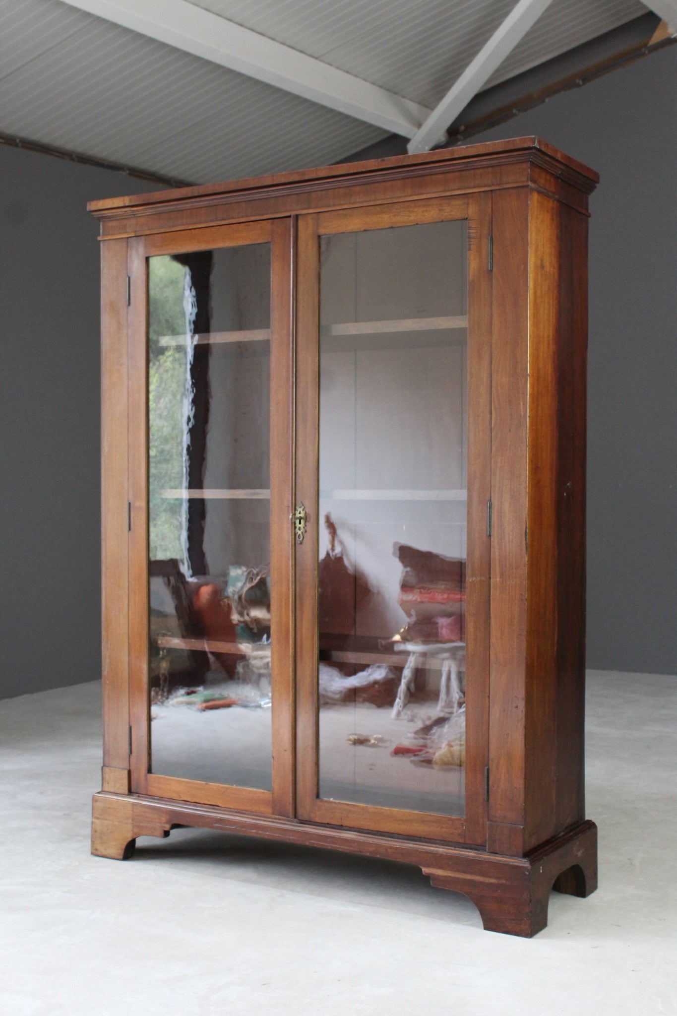 Mahogany Glazed Bookcase - Kernow Furniture