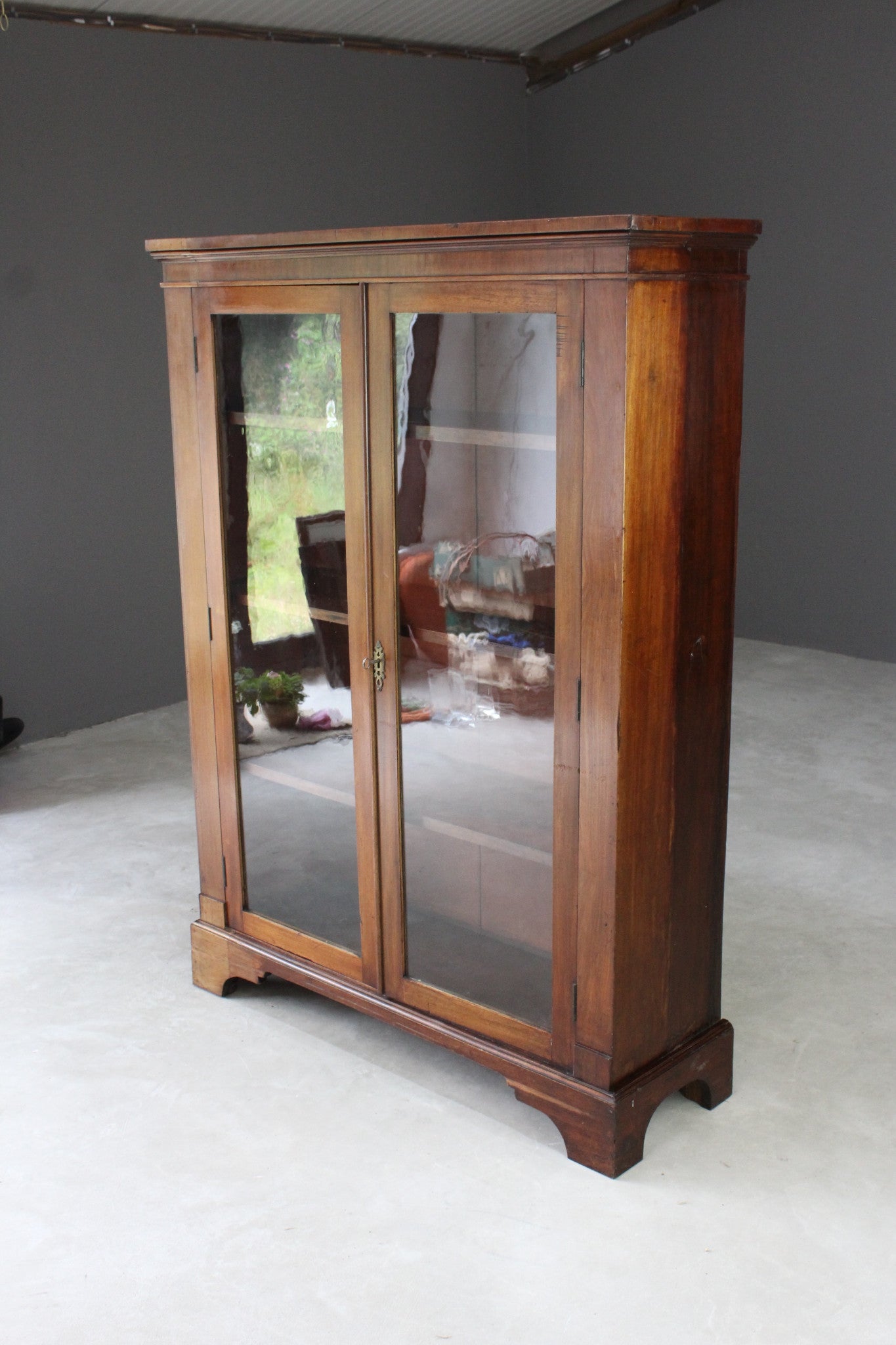 Mahogany Glazed Bookcase - Kernow Furniture