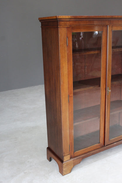 Mahogany Glazed Bookcase - Kernow Furniture