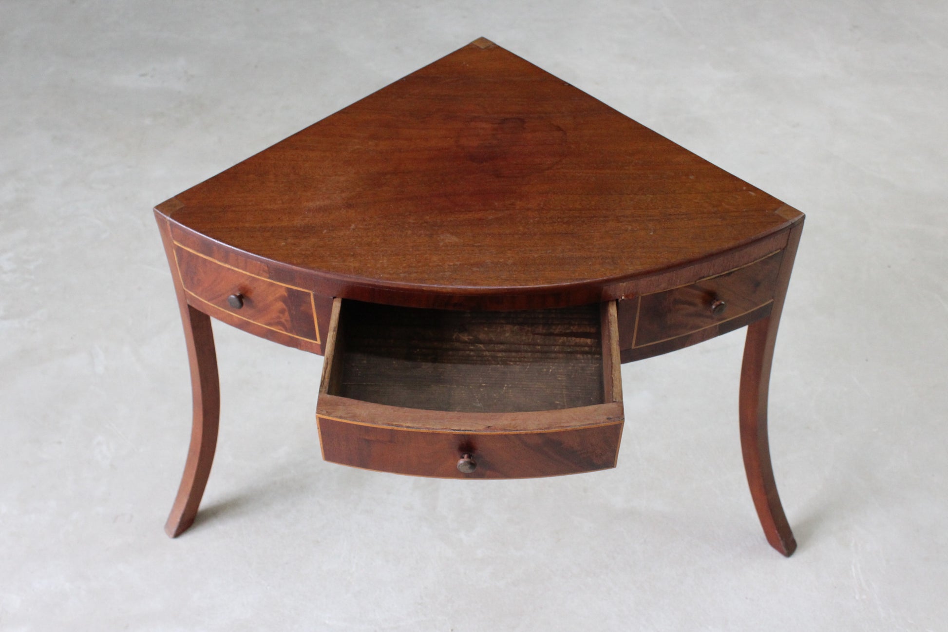 Mahogany Corner Side Table - Kernow Furniture