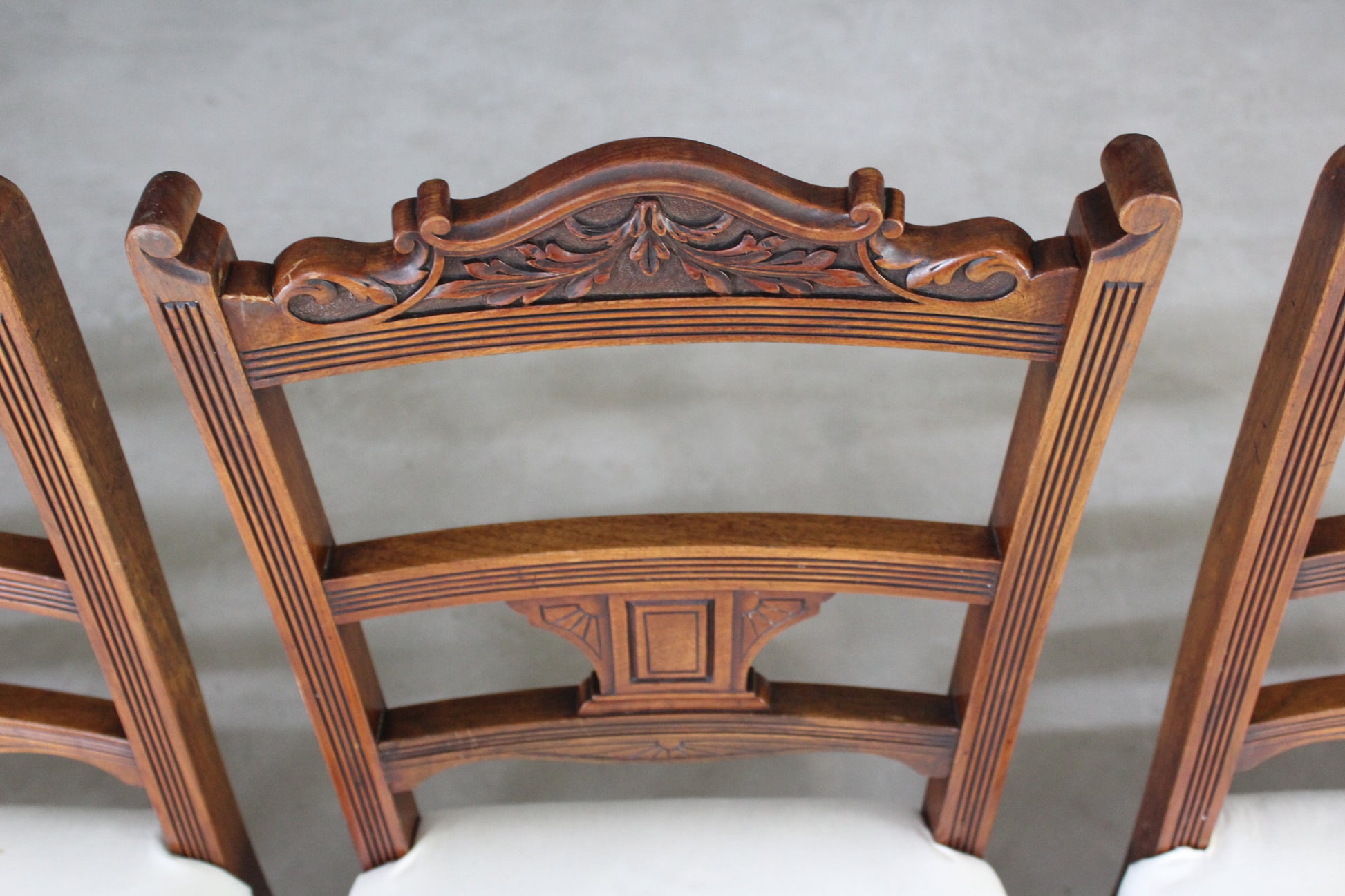 Set 6 Victorian Walnut Dining Chairs - Kernow Furniture