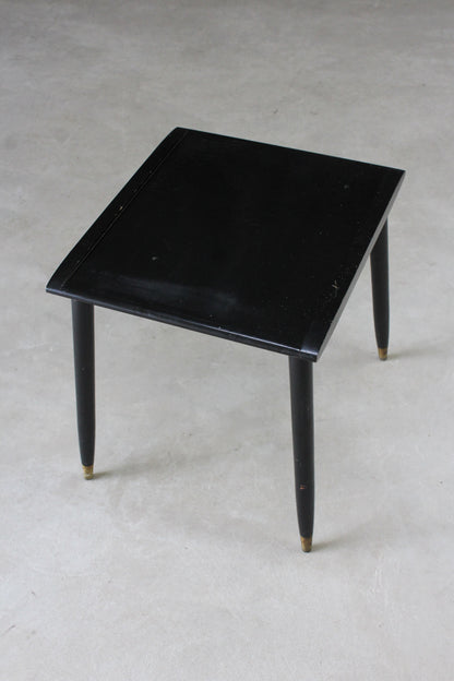 Retro Black Lacquer Square Coffee Table - Kernow Furniture