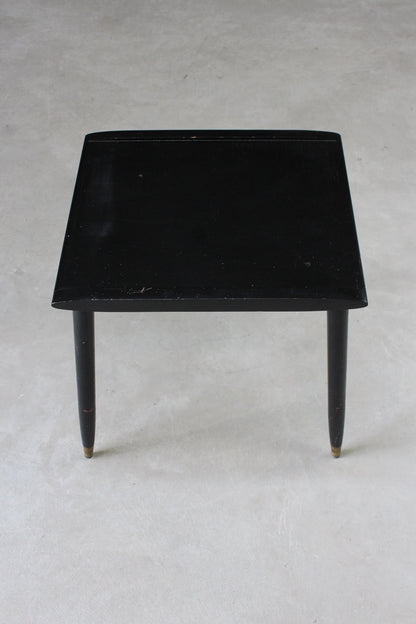 Retro Black Lacquer Square Coffee Table - Kernow Furniture