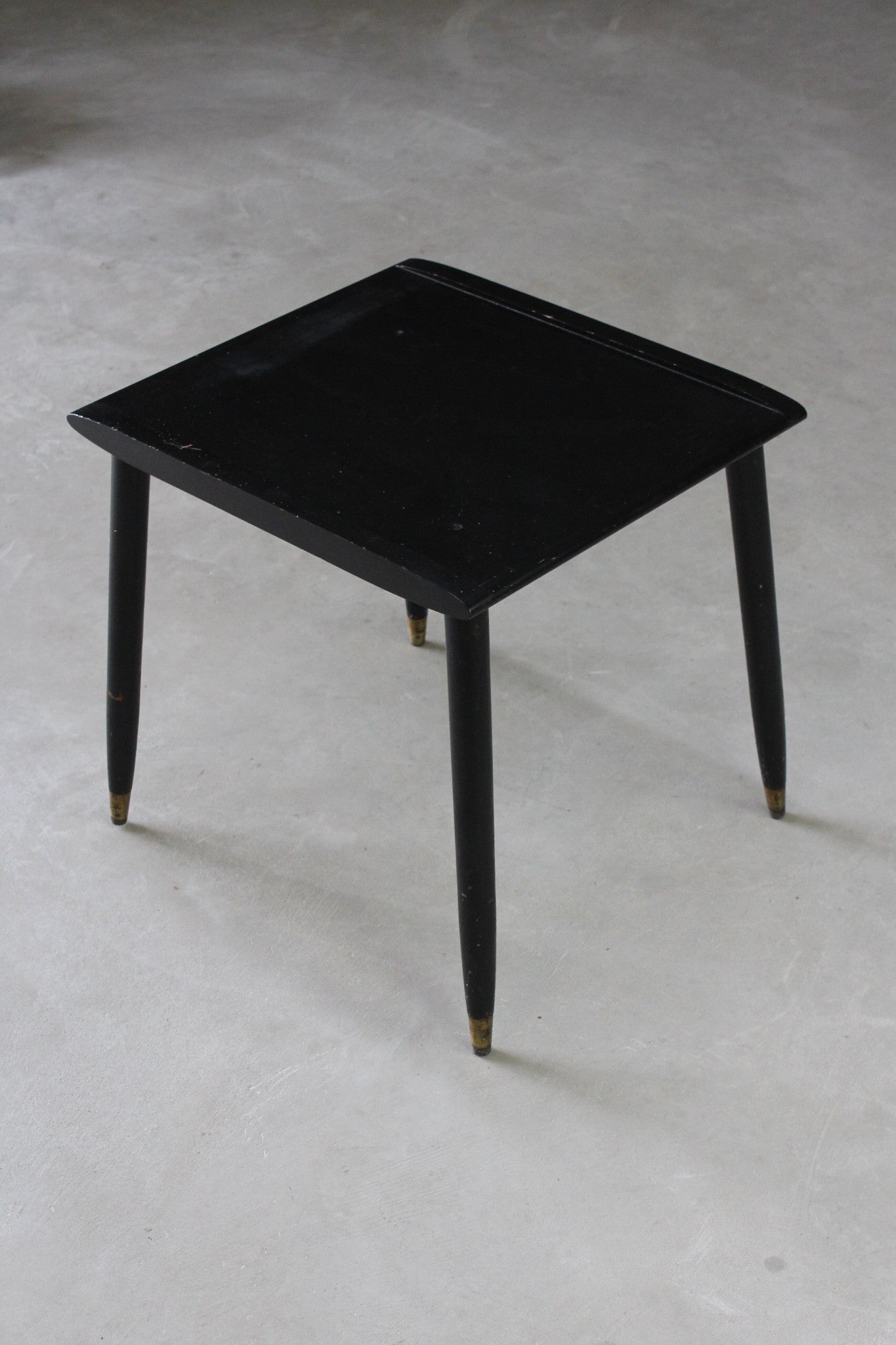 Retro Black Lacquer Square Coffee Table - Kernow Furniture