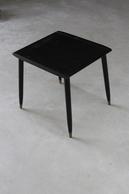 Retro Black Lacquer Square Coffee Table - Kernow Furniture