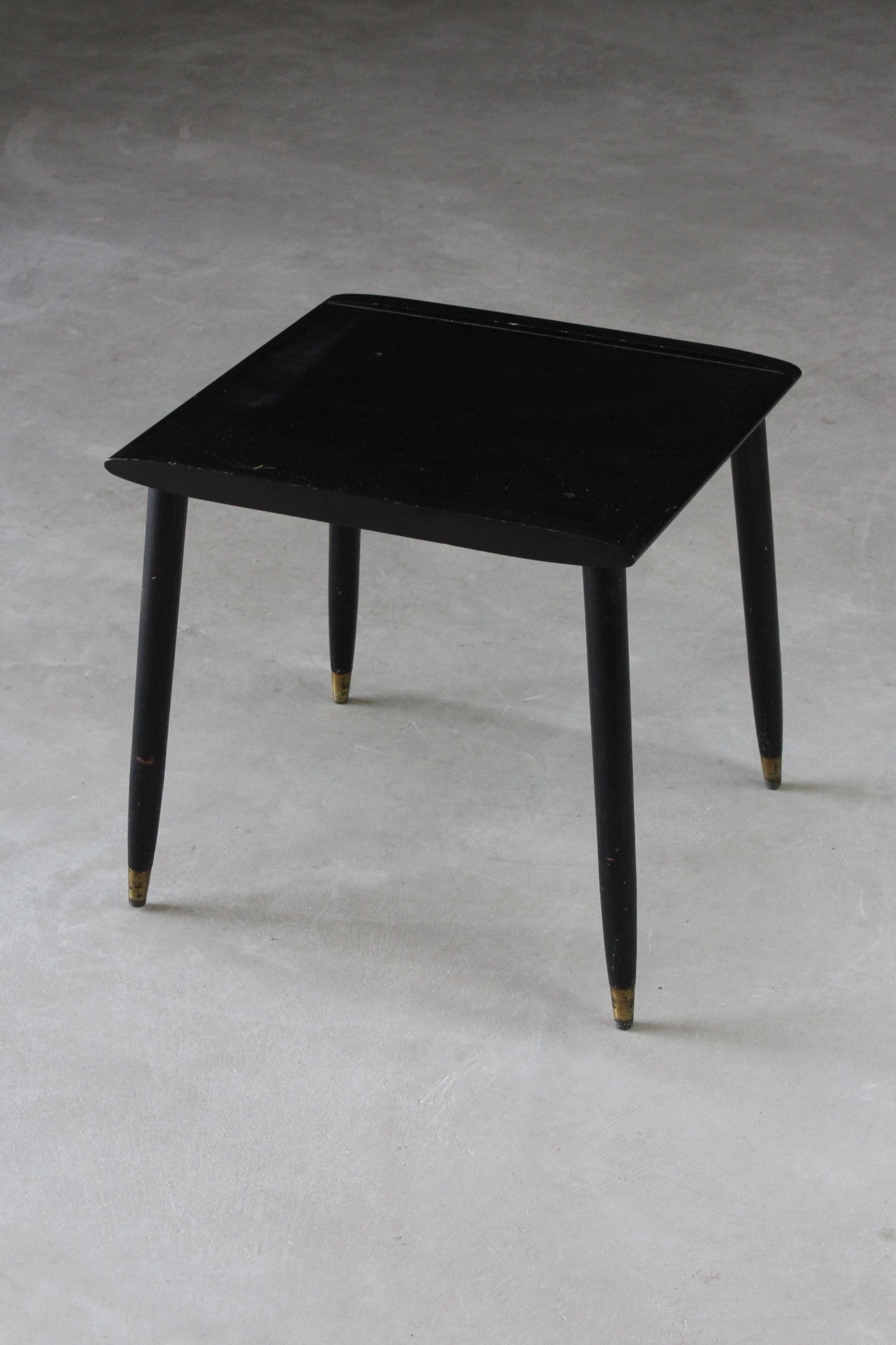 Retro Black Lacquer Square Coffee Table - Kernow Furniture