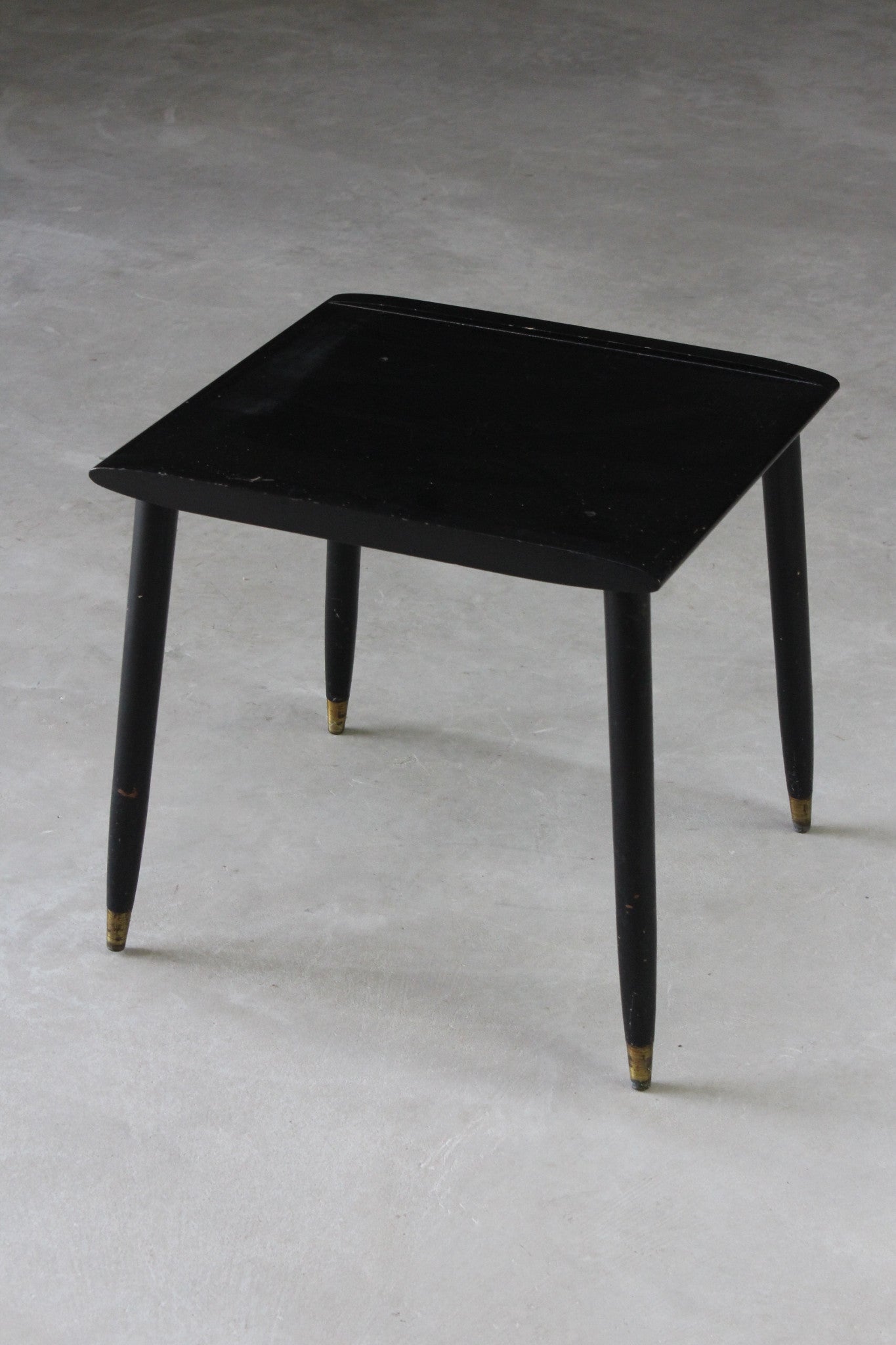 Retro Black Lacquer Square Coffee Table - Kernow Furniture