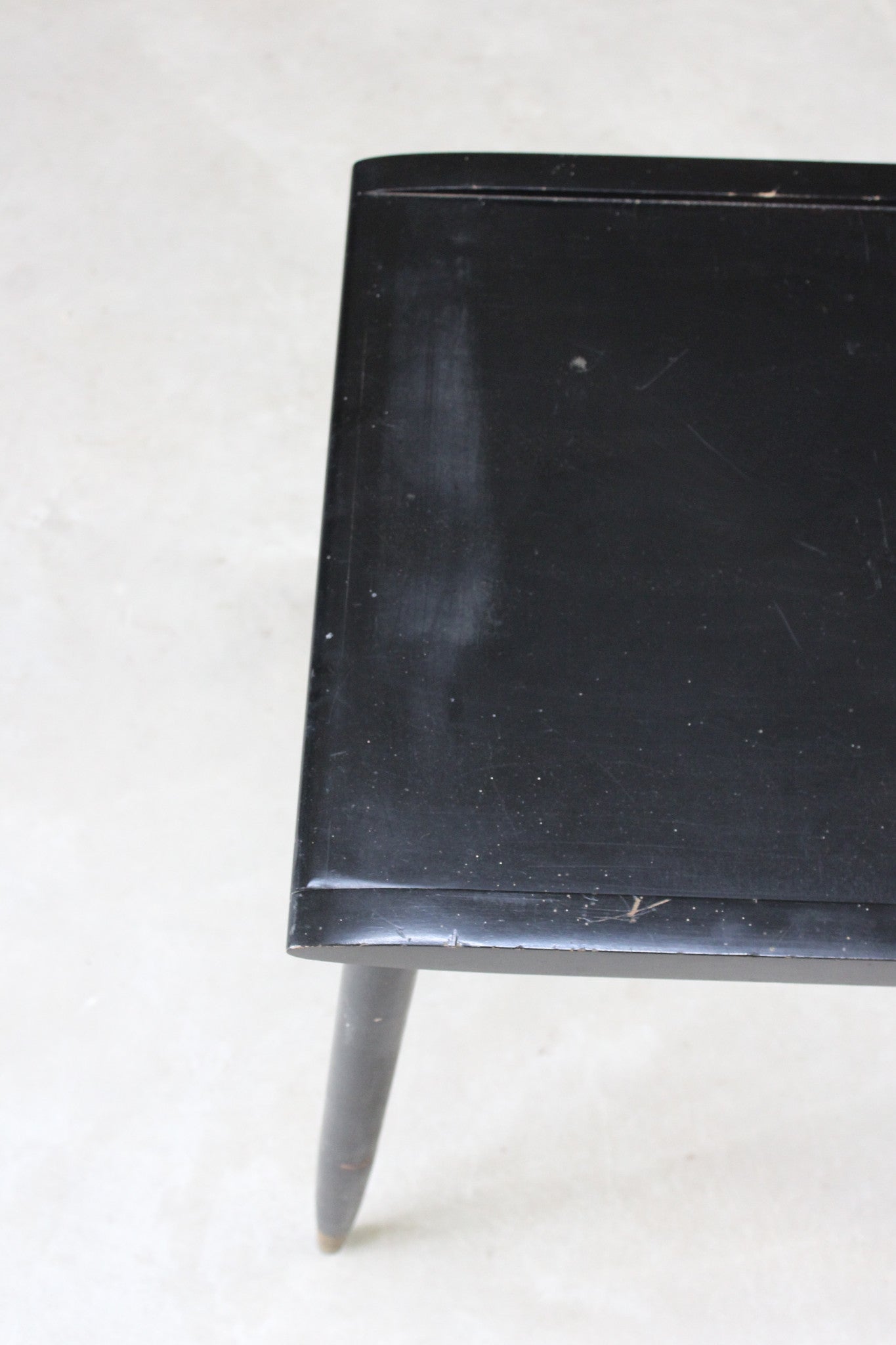 Retro Black Lacquer Square Coffee Table - Kernow Furniture