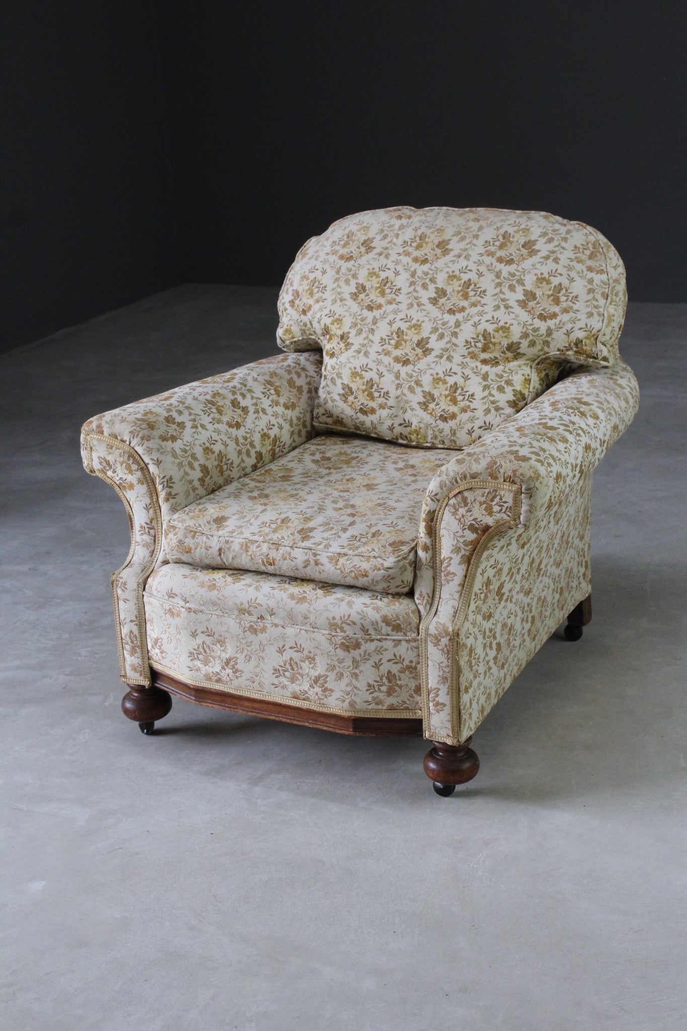 Antique Upholstered Armchair - Kernow Furniture