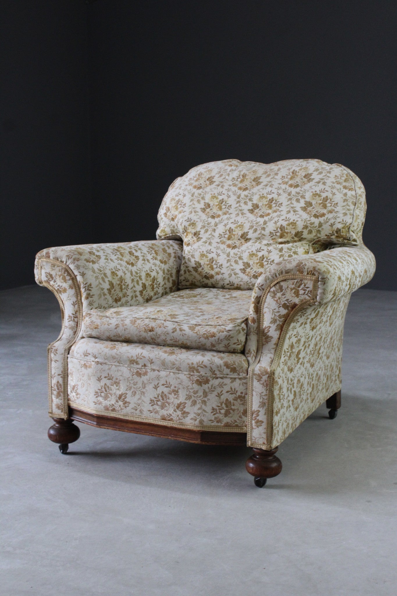 Antique Upholstered Armchair - Kernow Furniture