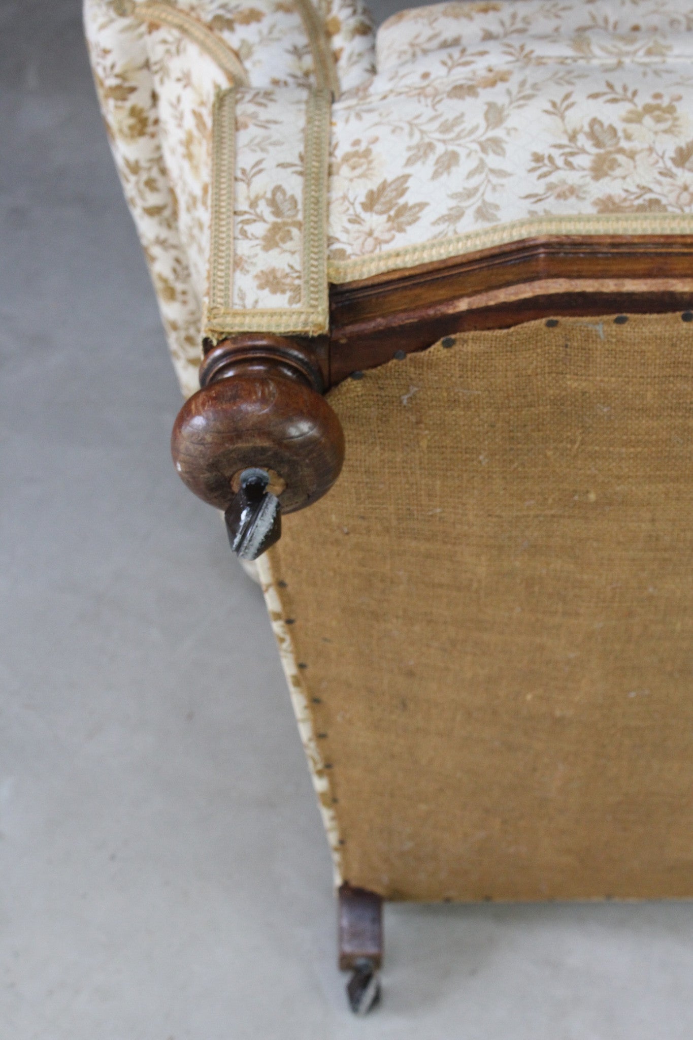 Antique Upholstered Armchair - Kernow Furniture