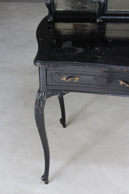 Antique French Black Desk - Kernow Furniture