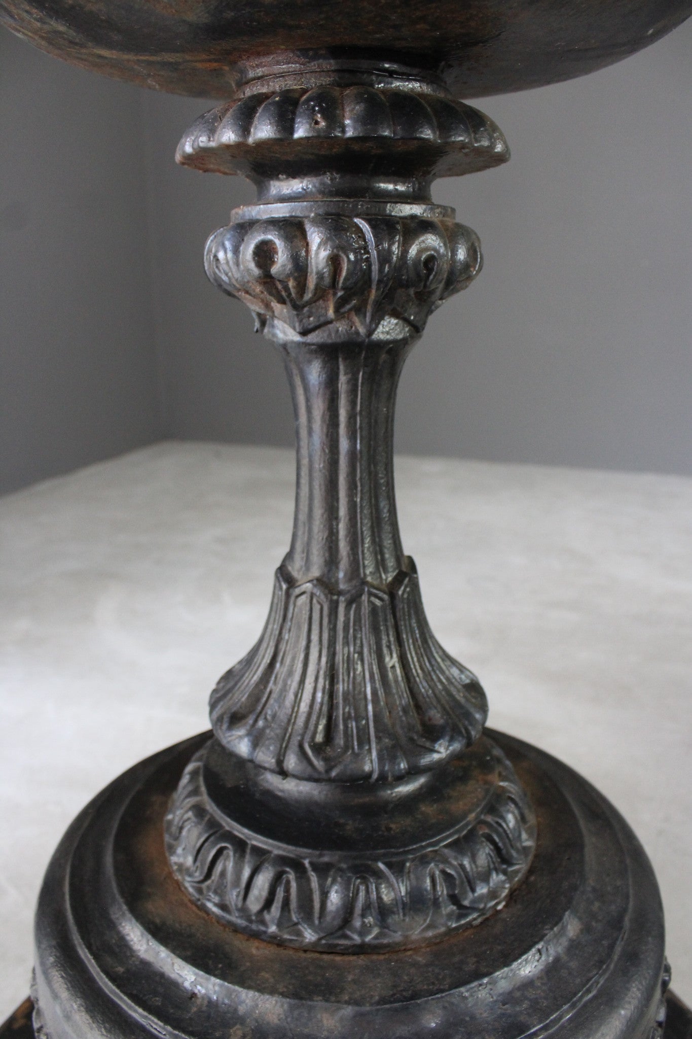 Pair Large Antique Victorian Cast Iron Garden Urns - Kernow Furniture