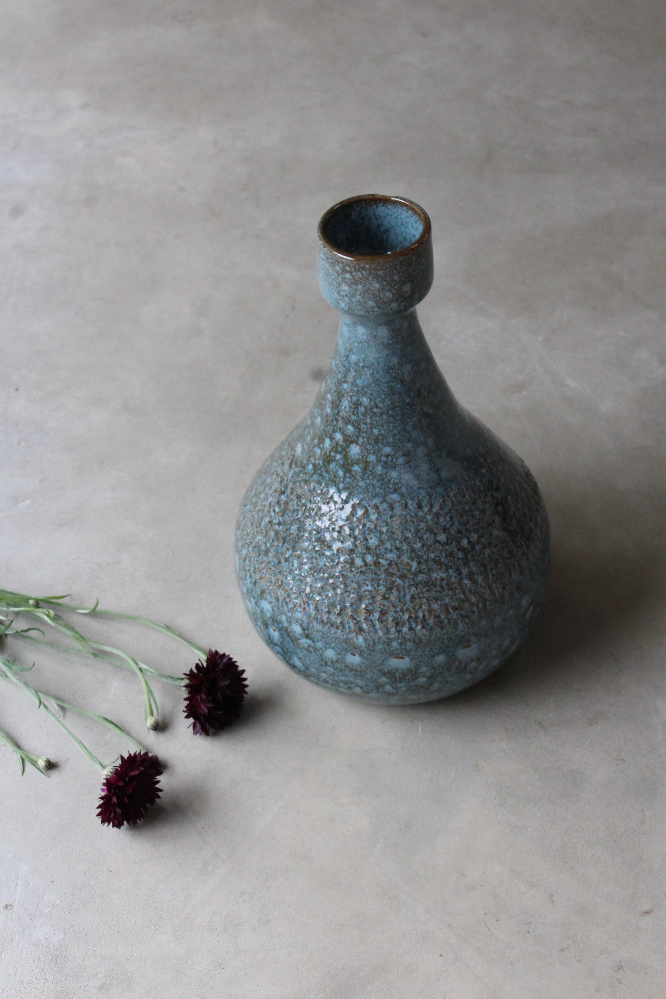 Blue Retro Glazed Vase - Kernow Furniture