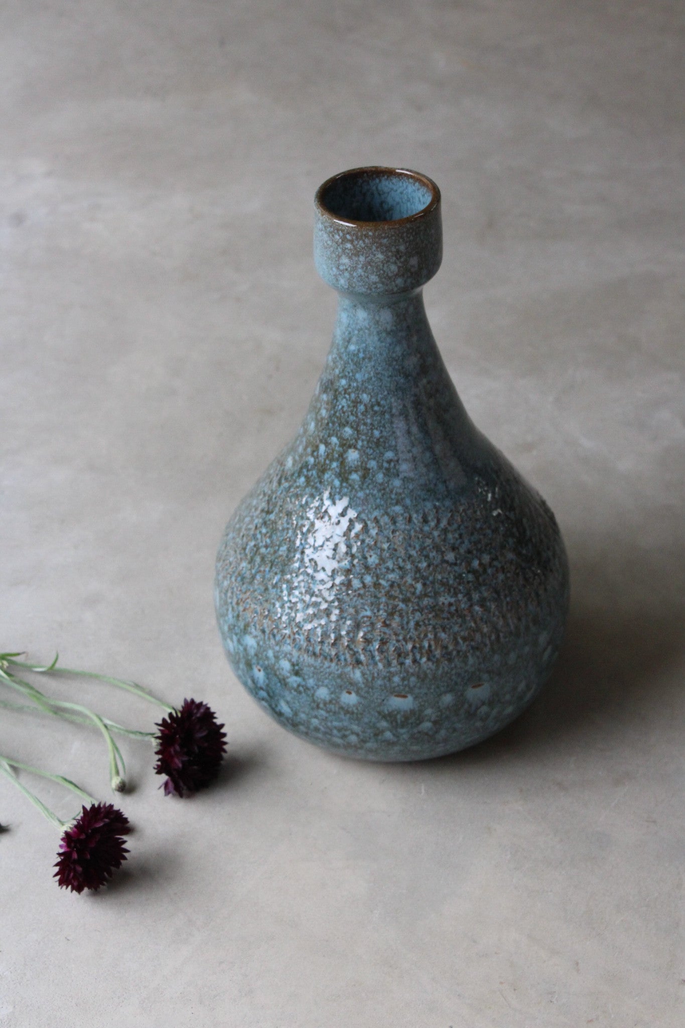 Blue Retro Glazed Vase - Kernow Furniture