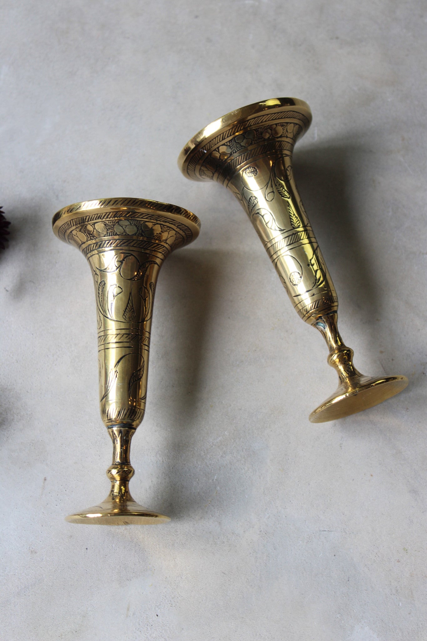 Pair Eastern Brass Vase - Kernow Furniture