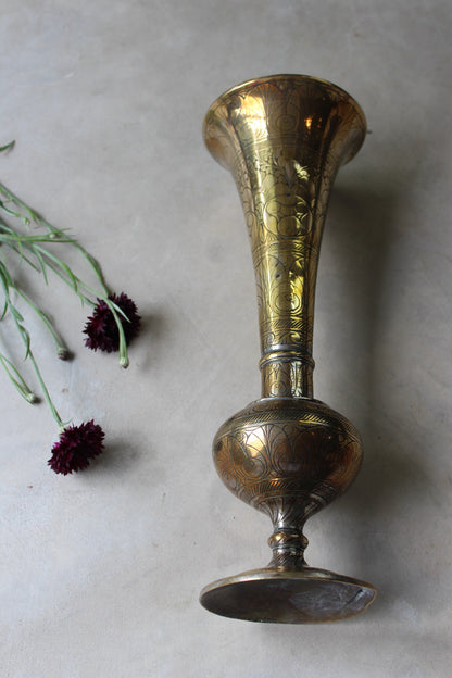 Large Eastern Brass Vase - Kernow Furniture