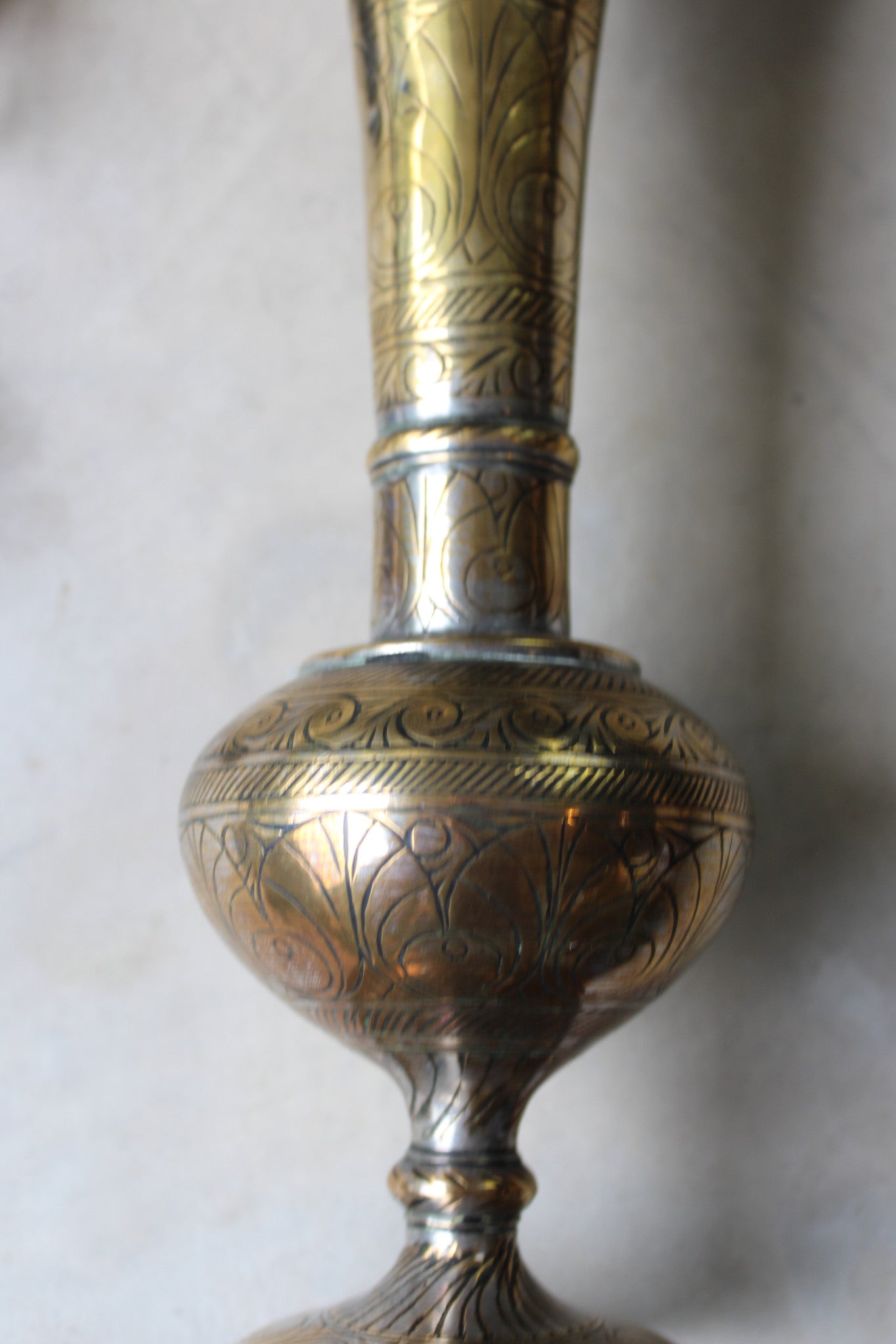 Large Eastern Brass Vase - Kernow Furniture