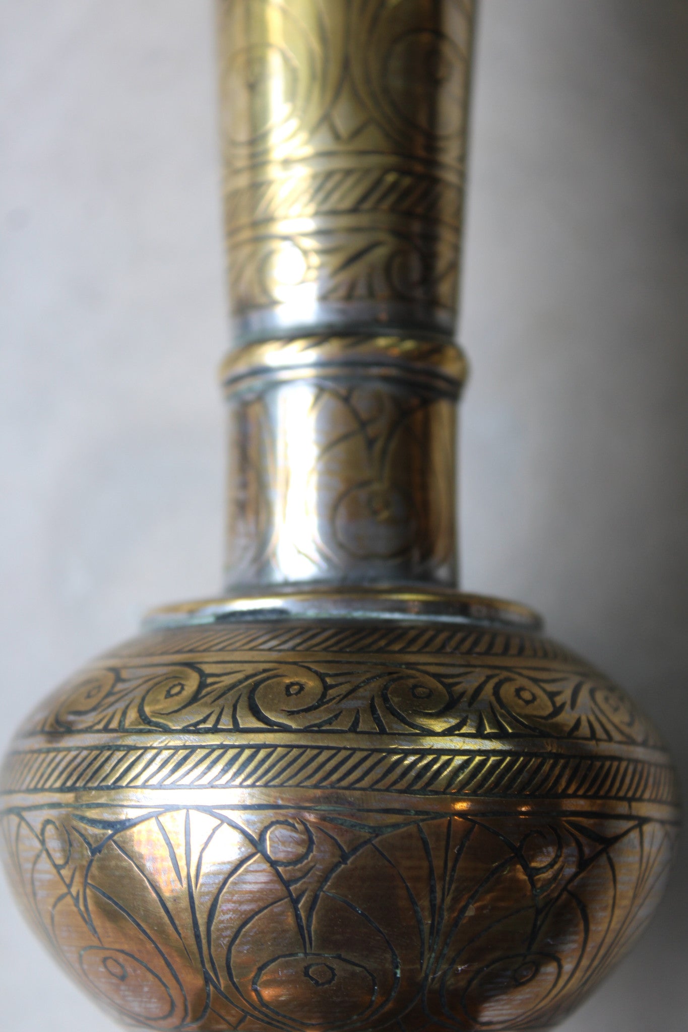 Large Eastern Brass Vase - Kernow Furniture