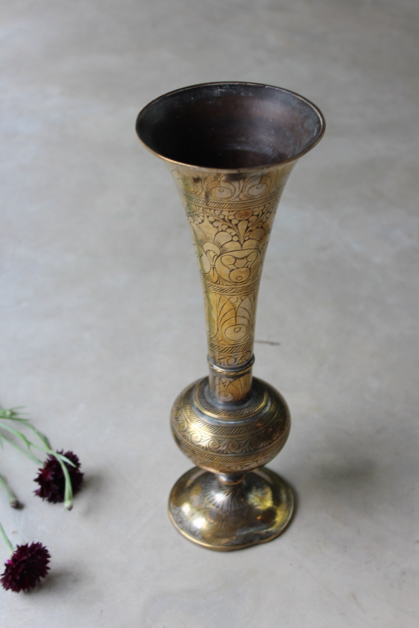 Large Eastern Brass Vase - Kernow Furniture