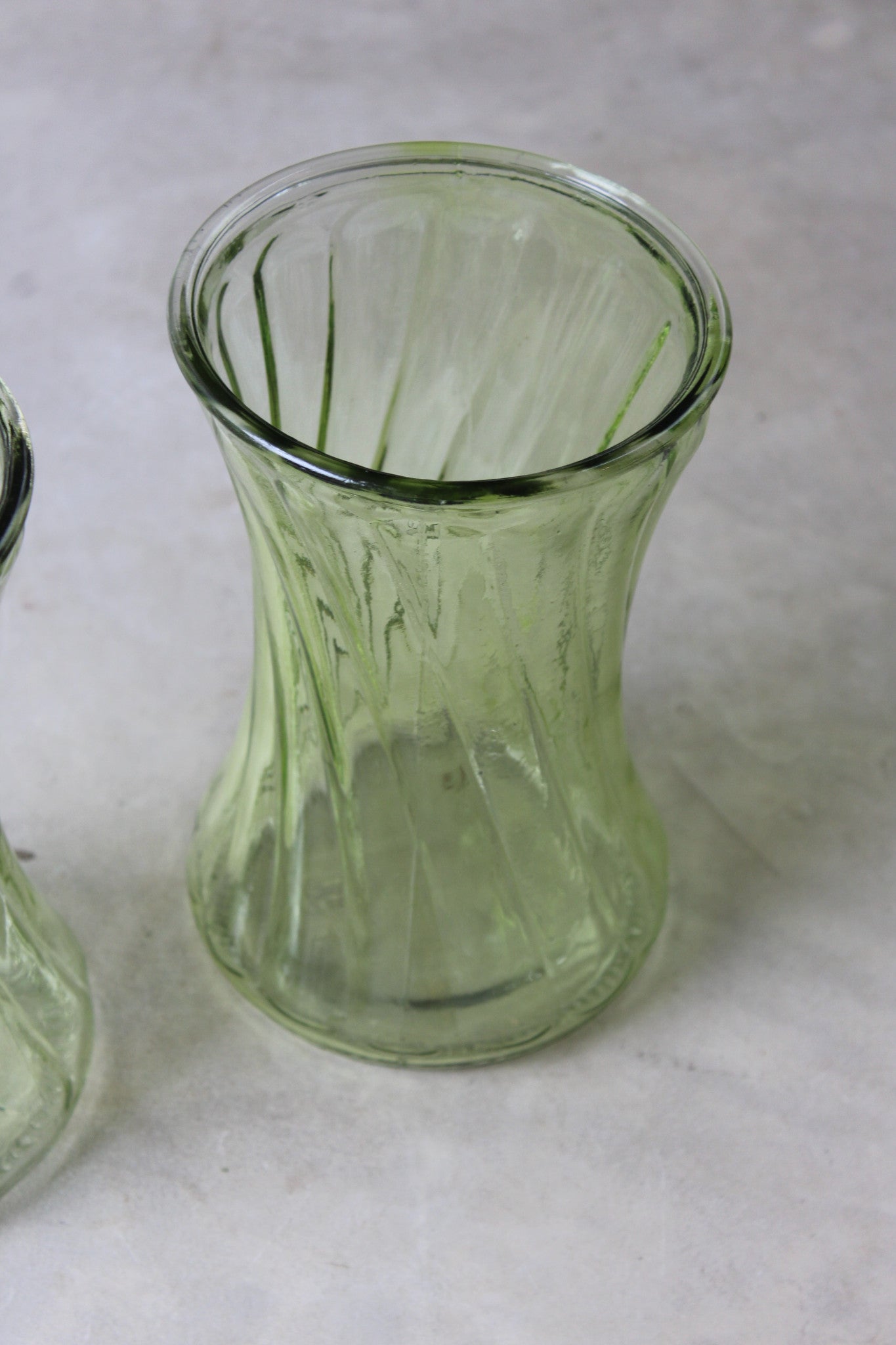 Pair Large Green Tint Glass Vase - Kernow Furniture