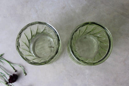 Pair Large Green Tint Glass Vase - Kernow Furniture