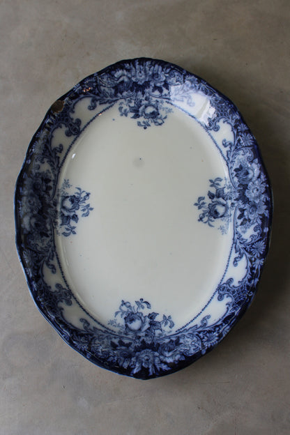 J H W & Sons Belmont Blue & White Plate - Kernow Furniture