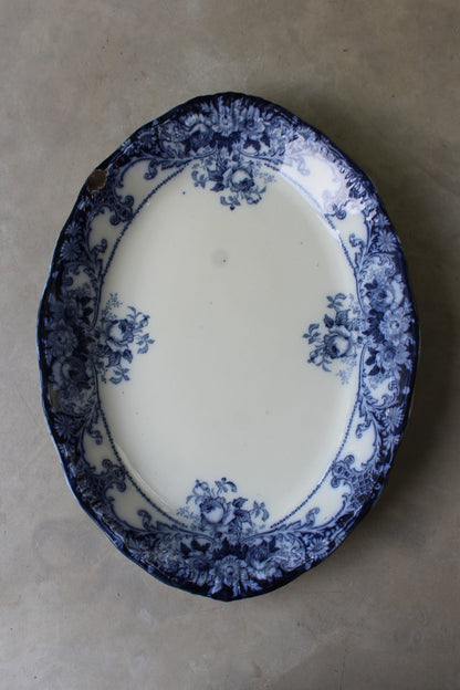 J H W & Sons Belmont Blue & White Plate - Kernow Furniture