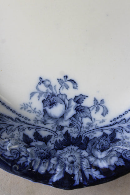 J H W & Sons Belmont Blue & White Plate - Kernow Furniture