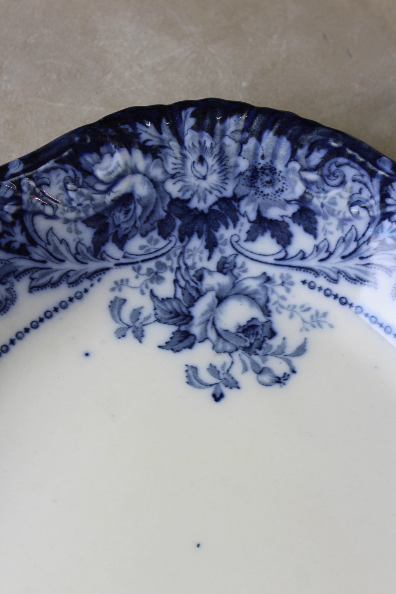 J H W & Sons Belmont Blue & White Plate - Kernow Furniture