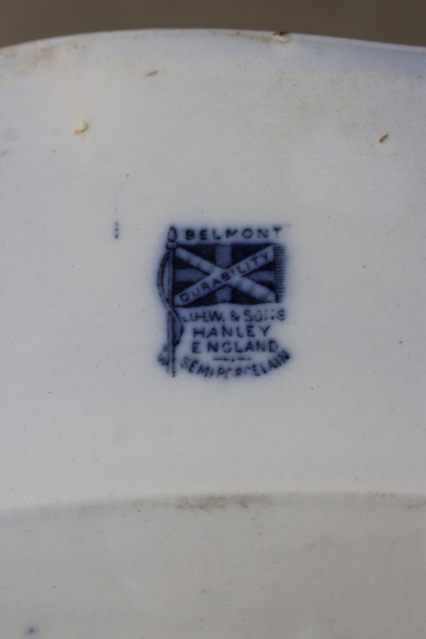 J H W & Sons Belmont Blue & White Plate - Kernow Furniture