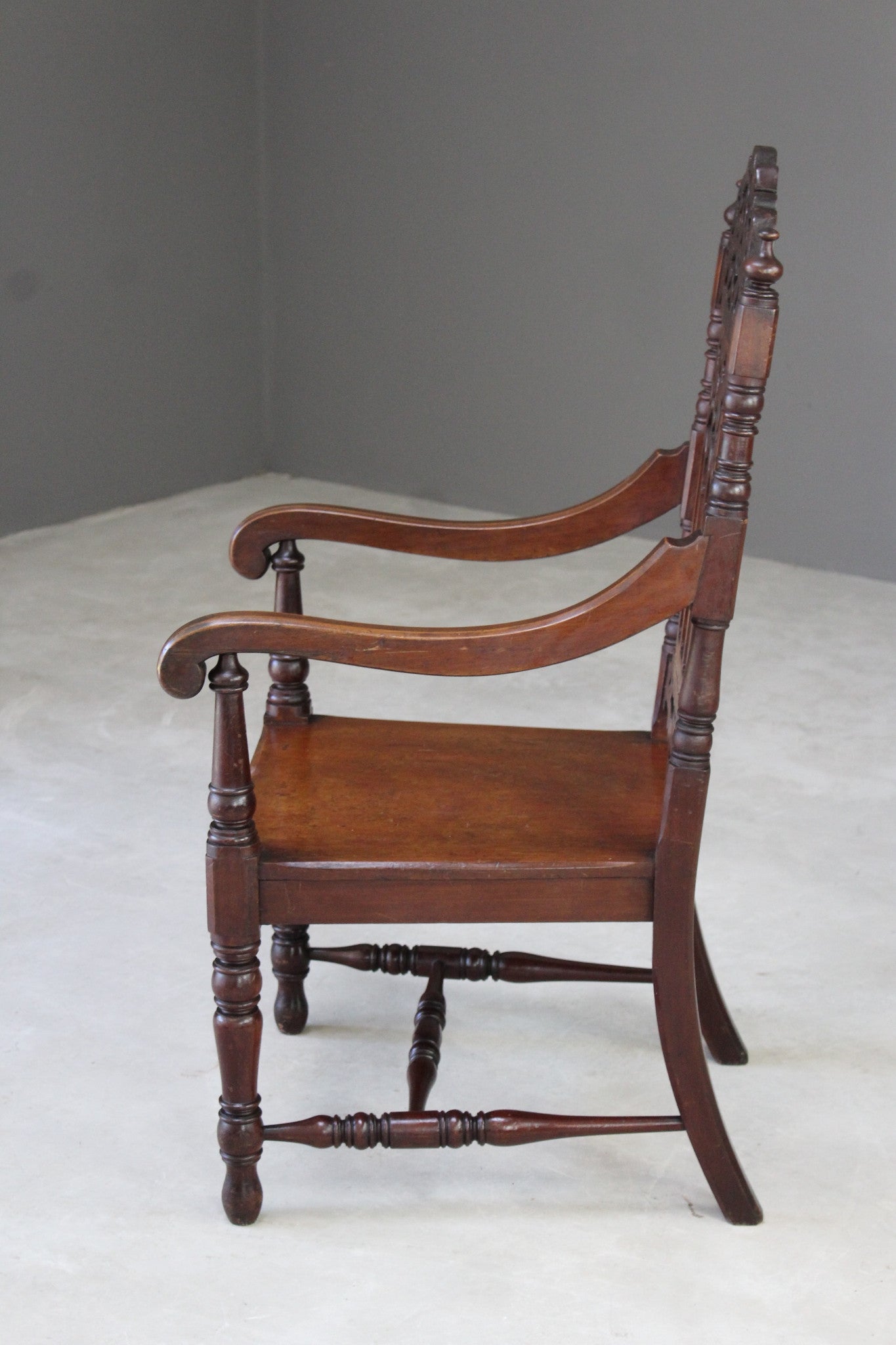 Gothic Style Mahogany Hall Chair - Kernow Furniture