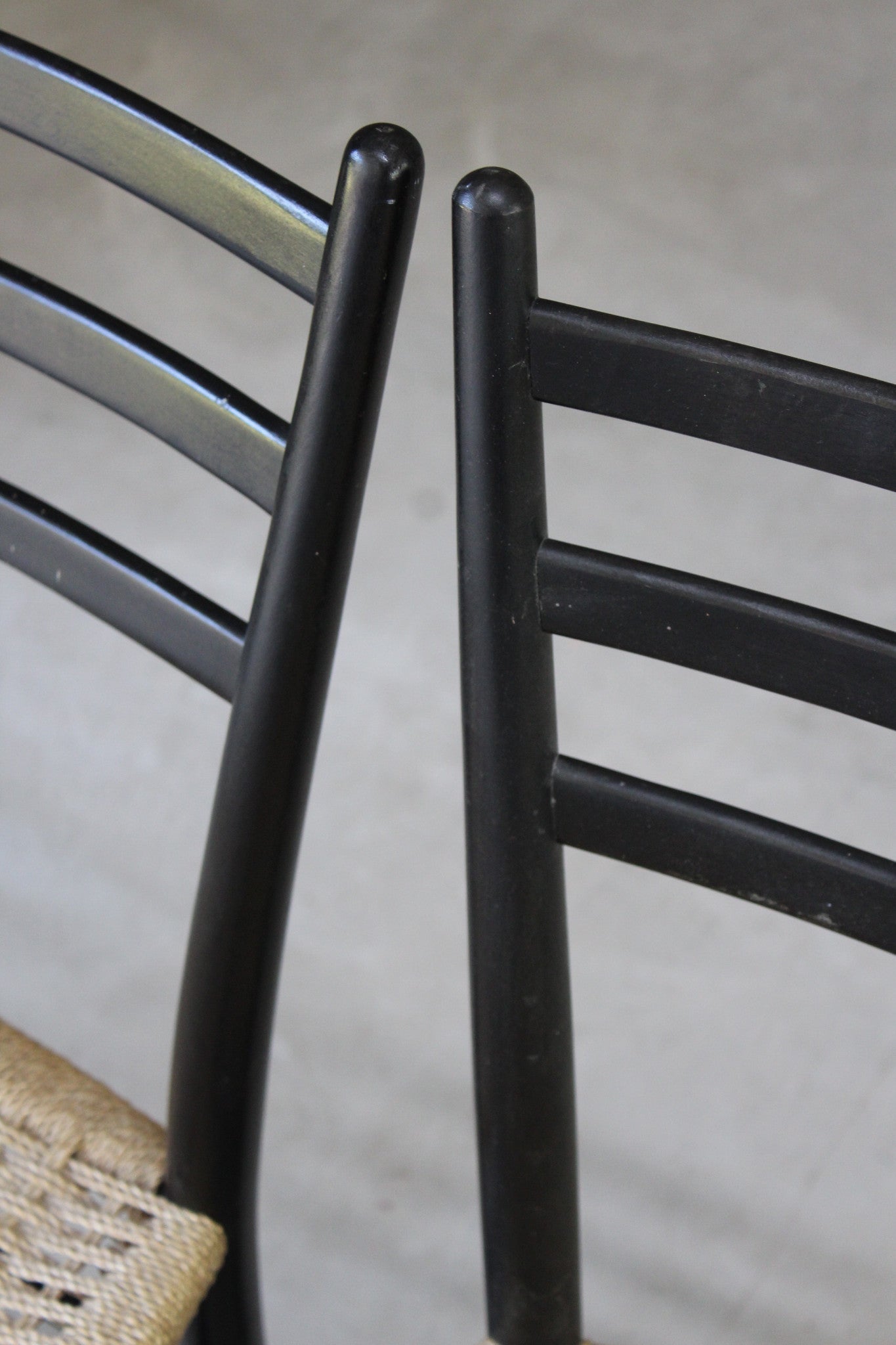 4 Retro Ebonised Frame Dining Chairs - Kernow Furniture