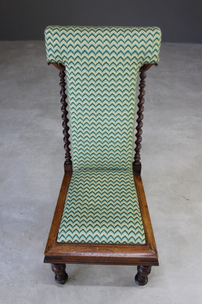 Victorian Rosewood Tapestry Prayer Chair - Kernow Furniture