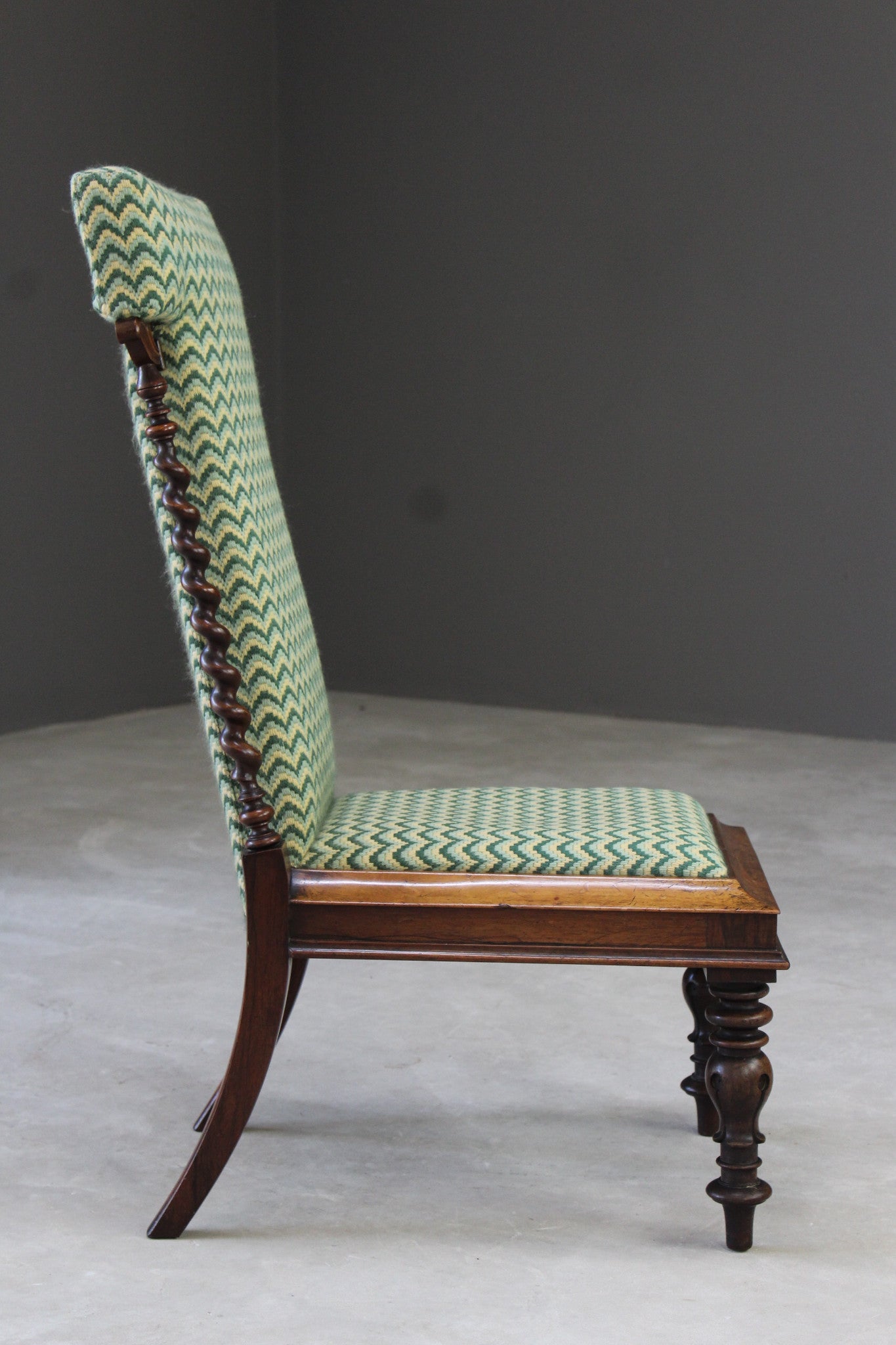 Victorian Rosewood Tapestry Prayer Chair - Kernow Furniture