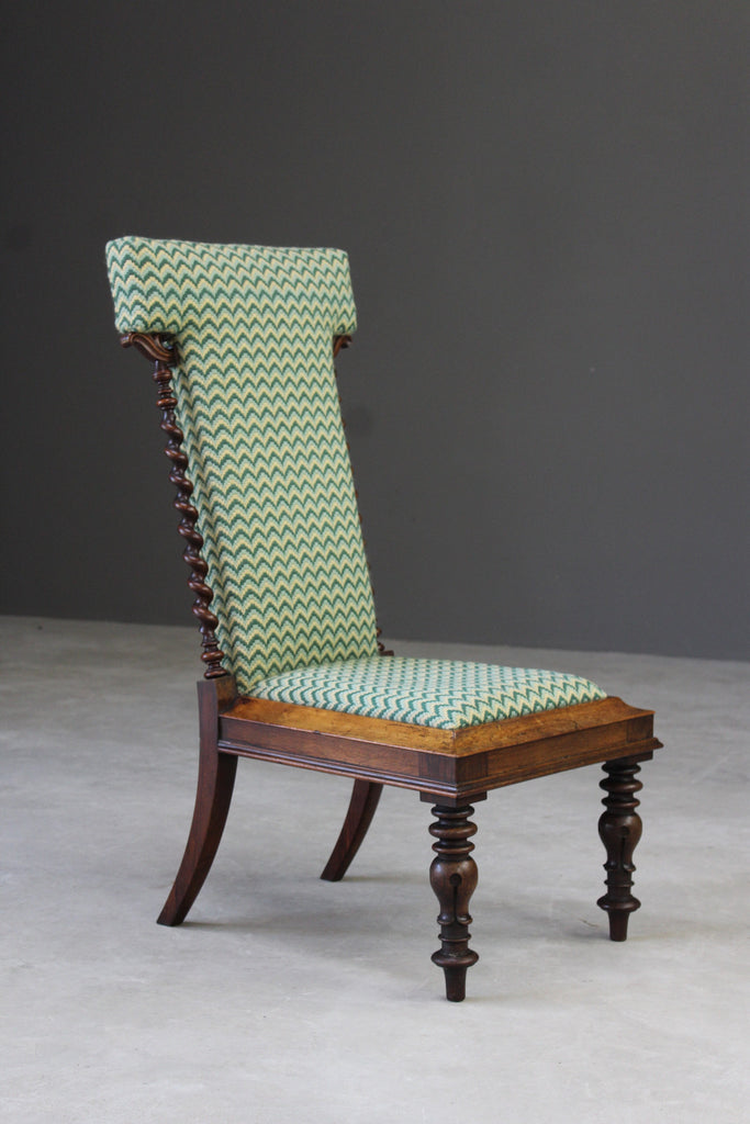 Victorian Rosewood Tapestry Prayer Chair - Kernow Furniture