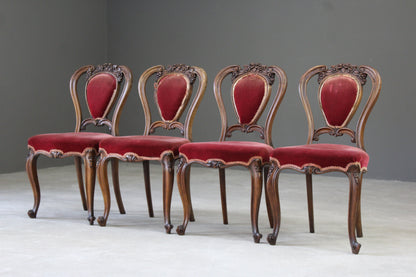 Set 4 Antique French Dining Chairs - Kernow Furniture