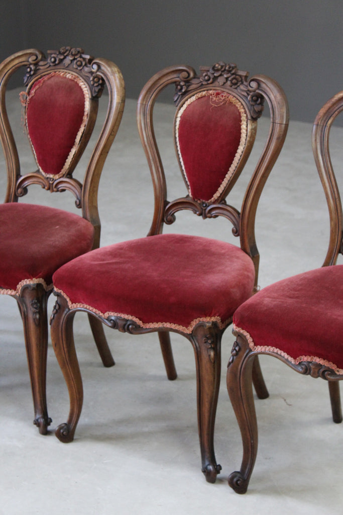 Set 4 Antique French Dining Chairs - Kernow Furniture