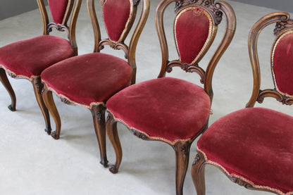 Set 4 Antique French Dining Chairs - Kernow Furniture