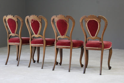 Set 4 Antique French Dining Chairs - Kernow Furniture